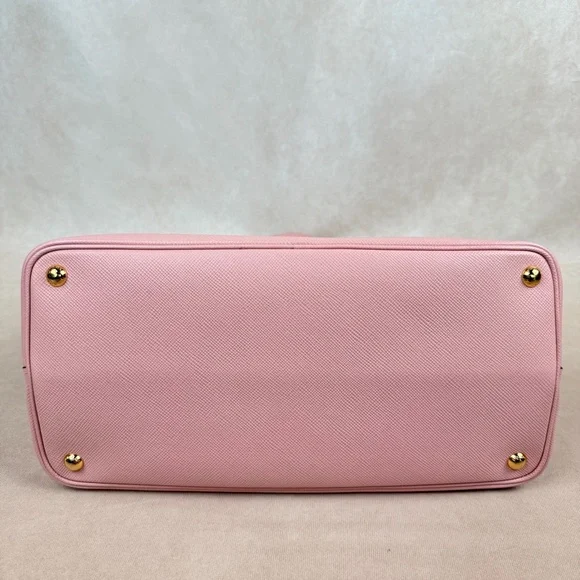Prada Pink Saffiano Leather Tote Bag Gold Hardware Made in Italy - Picture 12 of 17